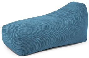 Fotoliu bean bag albastru cu tapițerie din catifea reiată Snug Long 140 – SLOWDOWN