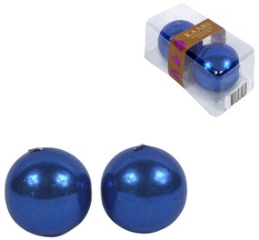 Set 2 lumanari glob CANDLE BALL BLUE 4,5 cm albastru