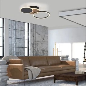 Plafonieră LED SEVENT LED/25,5W/230V negru/maro Leuchten Direkt 14116-78