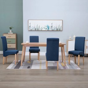 Scaune de sufragerie, 4 buc., albastru, material textil 4, Albastru