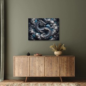 Tablou pe sticlă – Dragon în fum (70x50 cm)