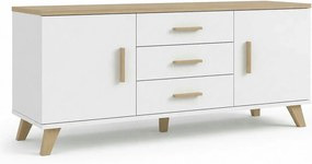 Comoda TV LOTTA, alb/stejar sonoma, PAL, 150x45x69 cm