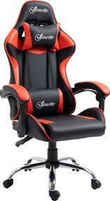 Vinsetto Fotoliu gaming fotoliu de birou chaise gamer cu suport pentru cap ergonomic înălțime reglabilă spătar inclinabil până la 135° | Aosom Romania
