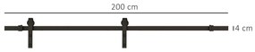 HOMCOM kit montat usi glisante, 200x4x0.6cm, negru | Aosom ro