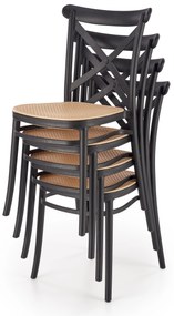 Scaun de grădină Karma K512 (negru + bej). 1118269