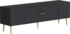 Comoda TV, Hanah Home, Dekos, 150x48.2x29.6 cm, Antracit / Aur