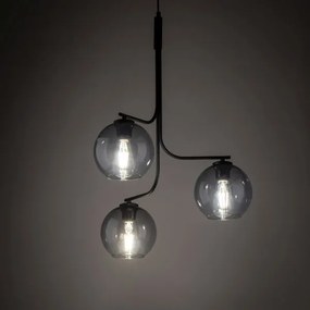 Lustră LED pe cablu CESAR 3xE27/15W/230V negru/gri fumuriu