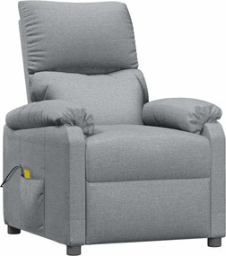 vidaXL Fotoliu de masaj, gri deschis, material textil