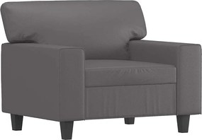 vidaXL Canapea de o persoană, gri, 60 cm, piele ecologică