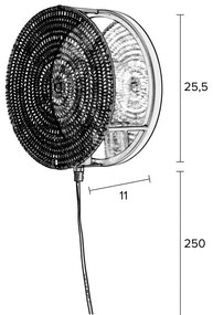 Aplică de perete White Label Lea, negru