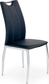 Scaun tapitat K187, negru/crom, piele ecologica/metal,  46x56x97 cm
