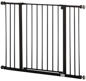 PawHut Poartă pentru Câine Extensibilă cu Deschidere Amplă, Poartă de Siguranță din Oțel și Plastic, 76-107x76 cm, Negru | Aosom Romania