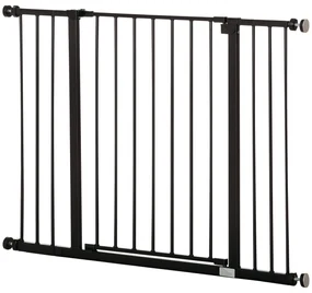 PawHut Poartă pentru Câine Extensibilă cu Deschidere Amplă, Poartă de Siguranță din Oțel și Plastic, 76-107x76 cm, Negru | Aosom Romania