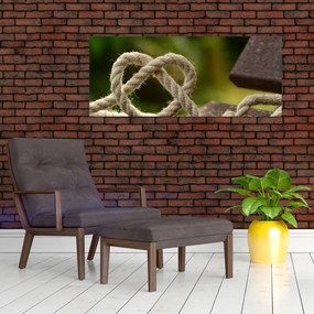 Tablou inima din frânghie (120x50 cm)