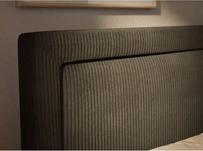 Pat boxspring gri antracit cu spațiu de depozitare 180x200 cm Fresco – Maison de Rêve