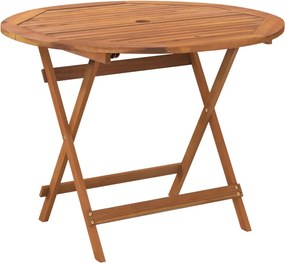 vidaXL Masă de grădină pliabilă, Ø 90x75 cm, lemn masiv de acacia