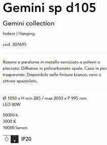 Lustra LED XXL suspendata design circular GEMINI SP D105 neagra