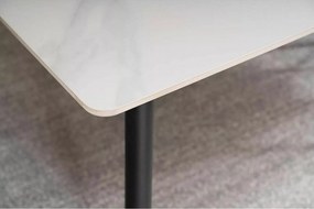 Masa de dining RION 130x70 cm cu blat ceramic, marmura alba