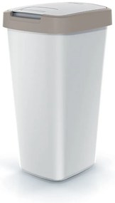 Coș de gunoi cu capac colorat, 25 l, maro/gri