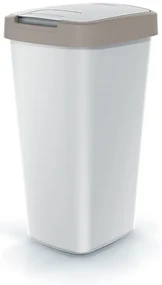 Coș de gunoi cu capac colorat, 25 l, maro/gri