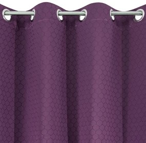 Draperie lungă mov cu ornament 135 x 250 cm
