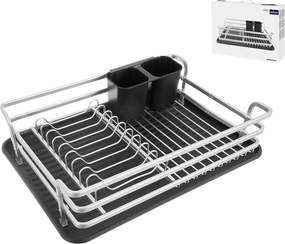 Scurgător de vase alb-negru din metal 43x32 cm Deluxe – Orion