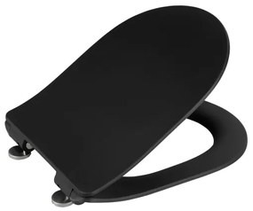 WENKO Capac WC SEDILO 23827100-WC, 45,2 x 36,2 cm, negru/argintiu