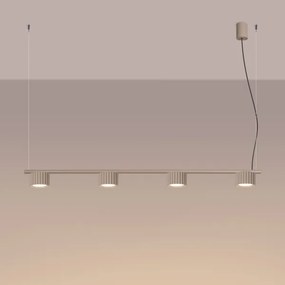 Sollux SL.2702 - Lustră suspendată pe cablu AURA 4xGX53/10W/230V taupe