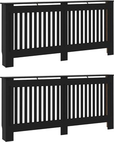 vidaXL Capac pentru radiator 2 pcs Negru 172 x 19 x 81,5cm