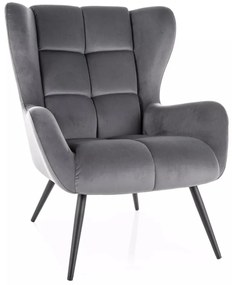 Fotoliu Louis velvet gri Blu14