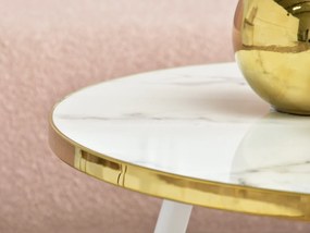 Măsuță de cafea Zoya Xl (marmură albă + auriu). 1111716