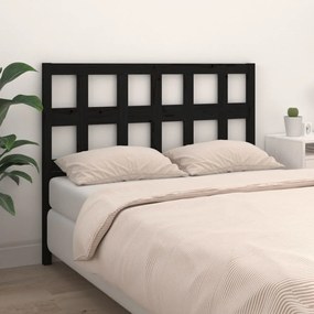 818944 vidaXL Tăblie de pat, negru, 205,5x4x100 cm, lemn masiv de pin