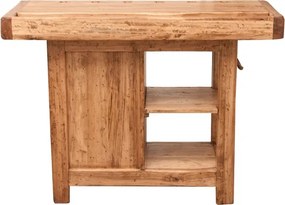 Banc de tamplar, L116 63 H90 cm, 4 sertare, natur, lemn masiv