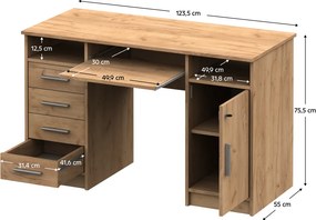 Masă PC, stejar artisan, B9 NEW