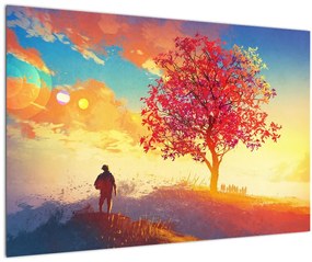 Tablou - casa în deal (90x60 cm)