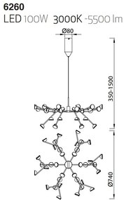 Lustra LED design modern ADN alb Large