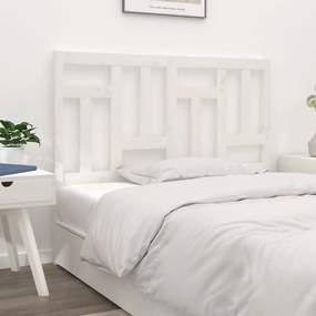 Tablie de pat, alb, 145,5x4x100 cm, lemn masiv de pin 1, Alb, 145.5 x 4 x 100 cm