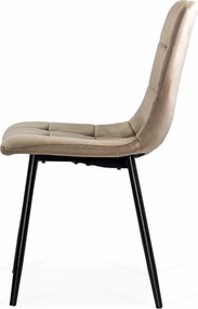 Scaun living din catifea cu picioare metalice BUC 211 bej