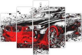 Tablou - Mașina pictată în acțiune (150x105 cm)
