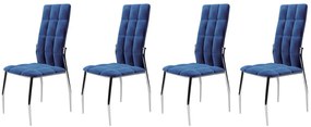 Set 4 scaune K416 velvet bleumarin