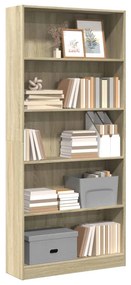 vidaXL Bibliotecă, stejar sonoma, 80x24x176 cm, lemn prelucrat