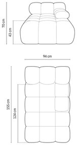 Modul pentru canapea modulară bej cu tapițerie din țesătură bouclé (cu colț pe partea dreaptă) Bellis – Micadoni Home