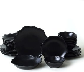 Set de cina 275KRM2341, 24 piese, negru mat, ceramica