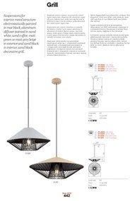 Redo 01-3007 - Pendul pe cablu GRILL, 1xE27/42W/230V, Ø 39,6 cm, negru/bej