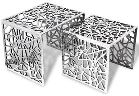 vidaXL Set de mese laterale 2 buc. Pătrat Aluminiu Argintiu