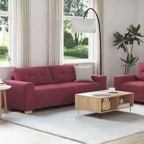 vidaXL Set de 2 Canapele cu Perne Roșu Vin Material Textil