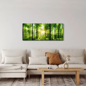 Tablou - Răsărit în pădure (120x50 cm)