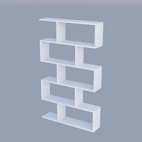 Bibliotecă NILUFER 156x90 cm albă