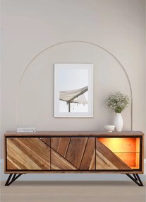 Comodă TV în culoare naturală din lemn de acacia 150x51x40 cm Ambala – Interia Home &amp; Living