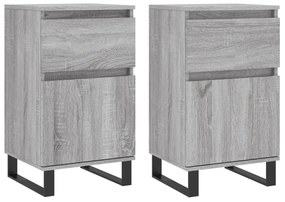 vidaXL Servante, 2 buc., gri sonoma, 40x35x70 cm, lemn prelucrat